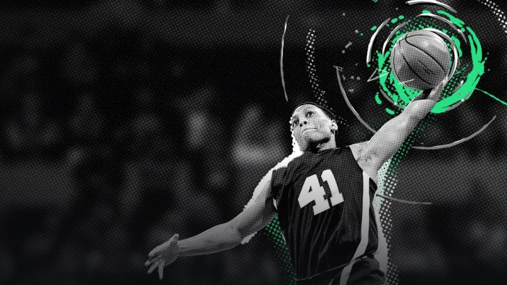 A promotional graphic for the NCAA March Madness games on Hulu.