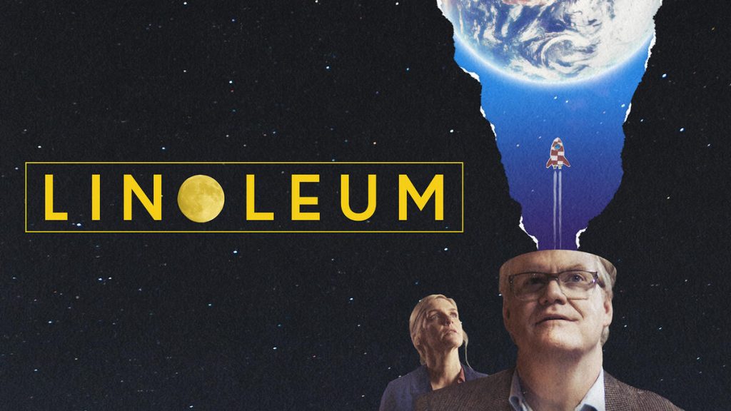 Title art for the Jim Gaffigan movie, Linoleum.