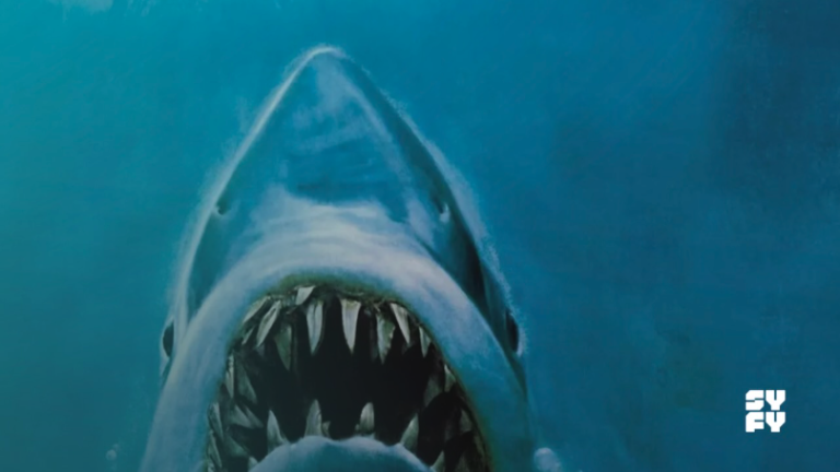 Title art for the shark movie, Jaws