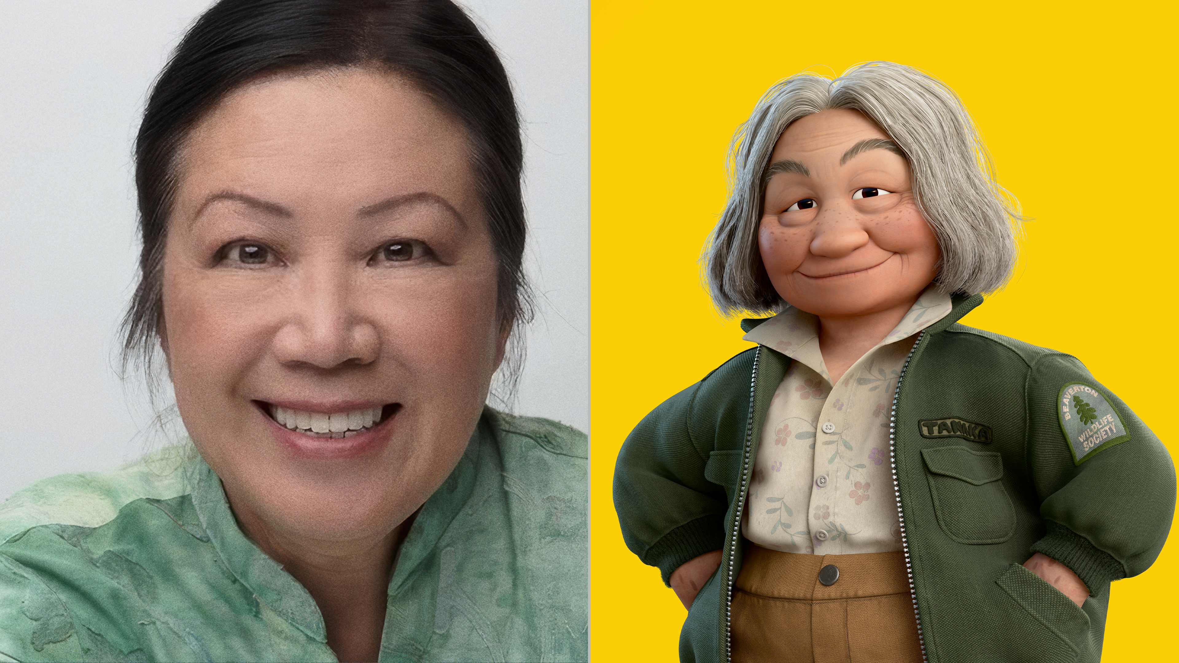 The image features Karen Huie, the voice of Grandma Tanaka in Hoppers, Pixar, Disney+