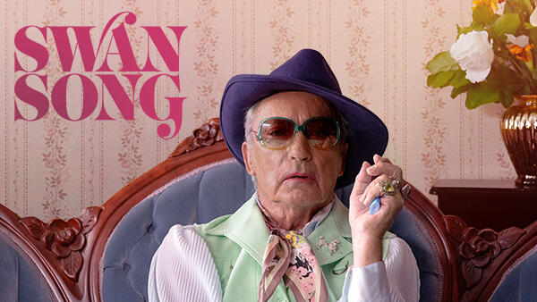 Title art for the Jennifer Coolidge film Swan Song.