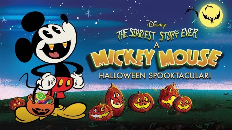 Title art for the Disney Halloween movie, The Scariest Story Ever: A Mickey Mouse Halloween Spooktacular!.
