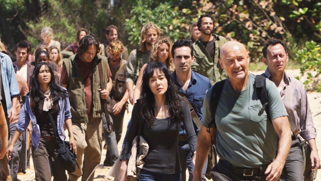 A still image of the cast from the hit ABC drama series, Lost.