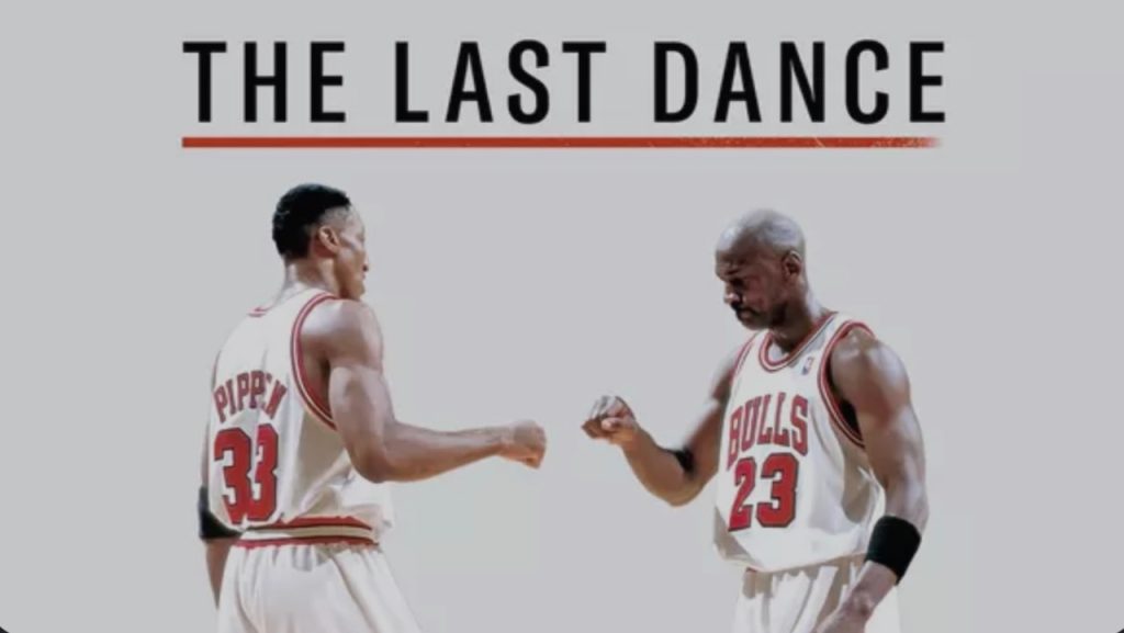 Title art for the Michael Jordan basketball documentary The Last Dance.