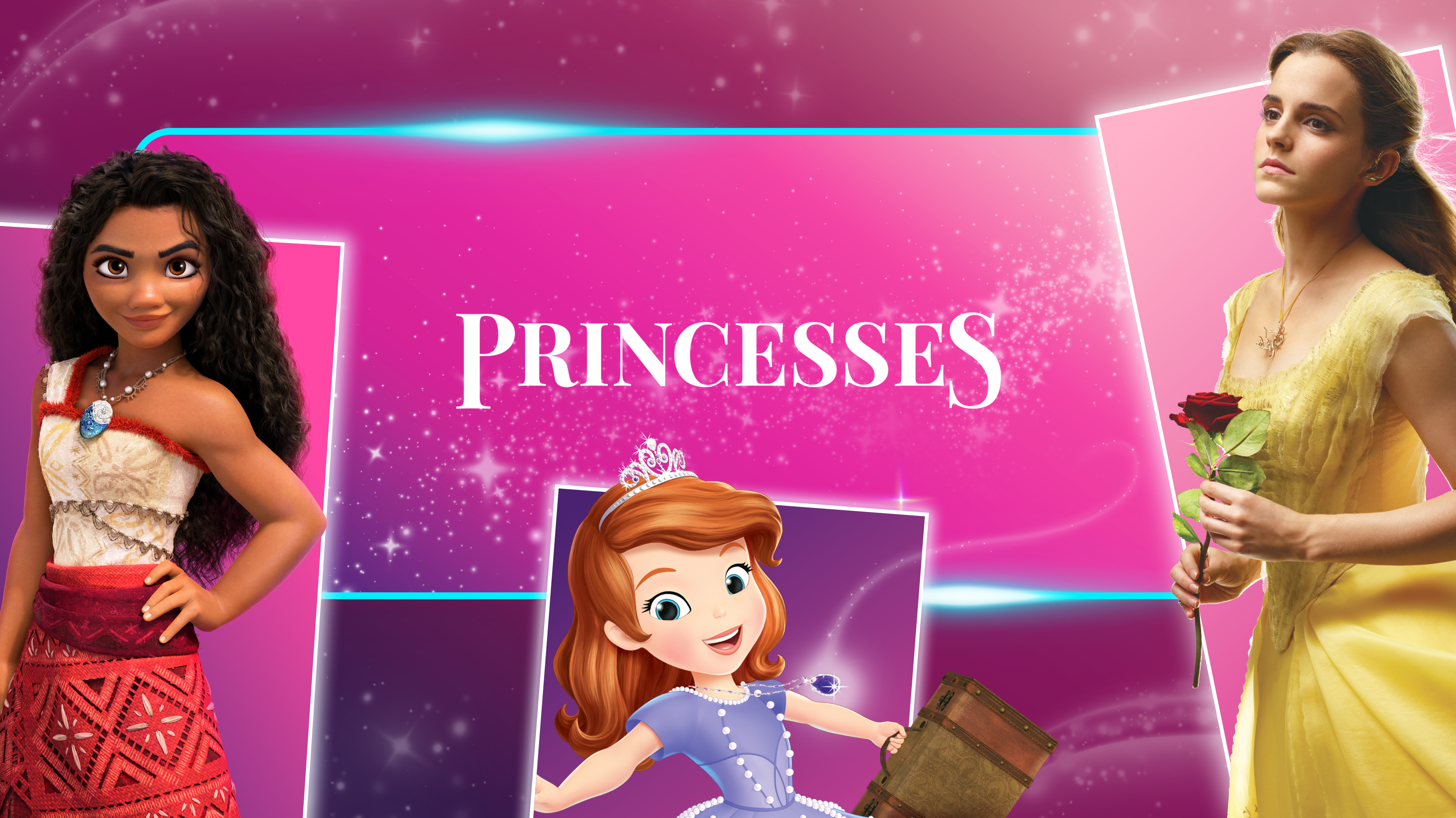 Princesses | Moana, Sofia the First, and Belle (Emma Watson).