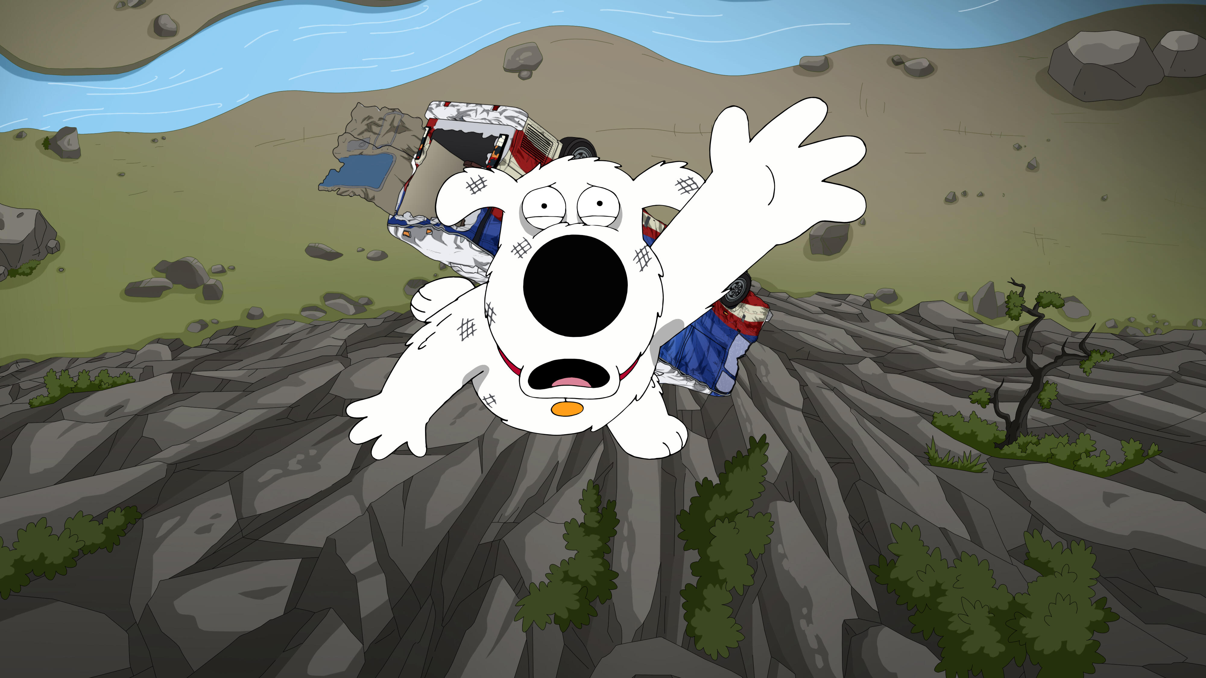 Brian Griffin, voiced by Seth MacFarlane, in a scene from Family Guy.
