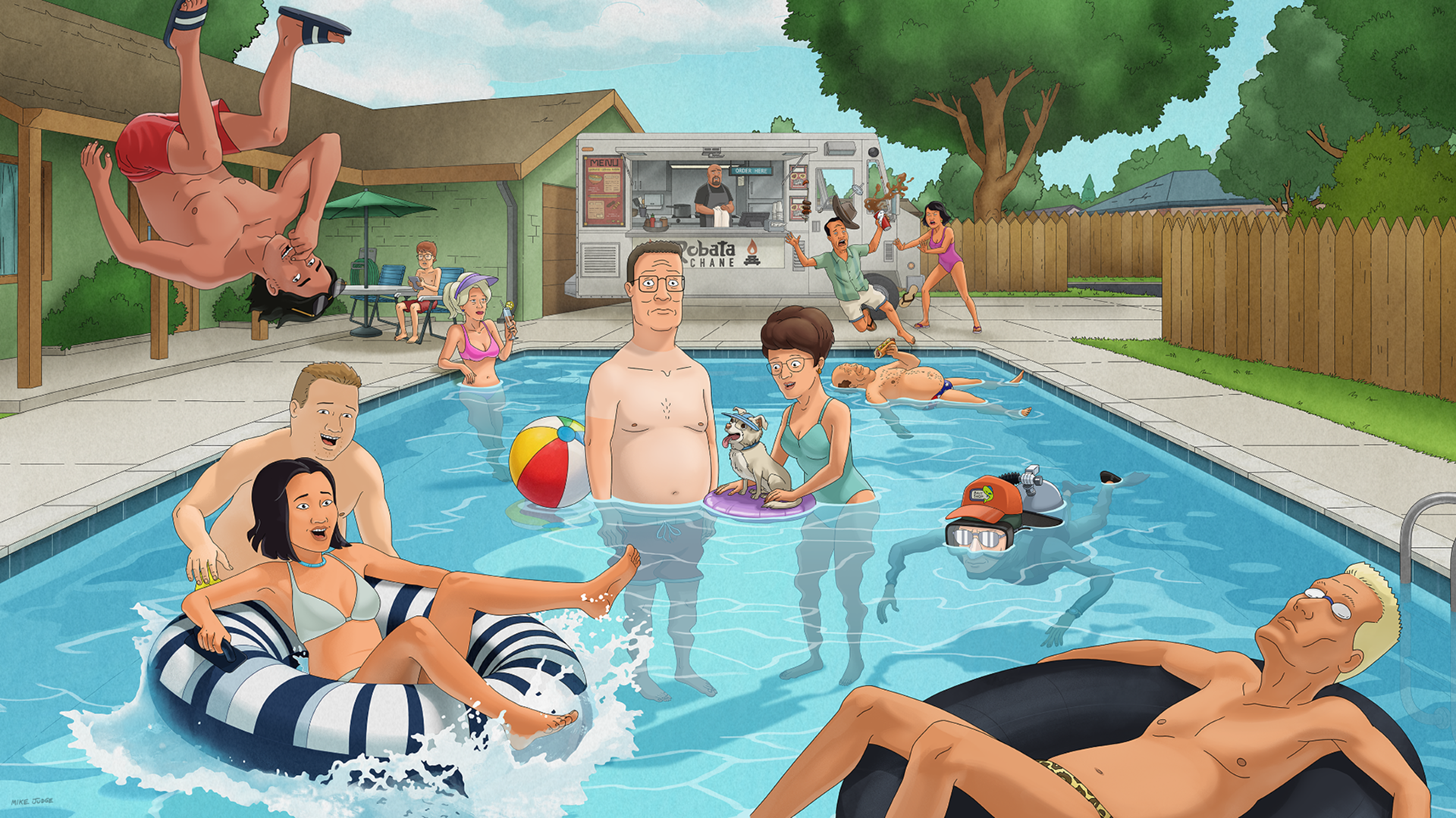 This image is a promotional poster for the King of the Hill season 15 revival on Hulu.