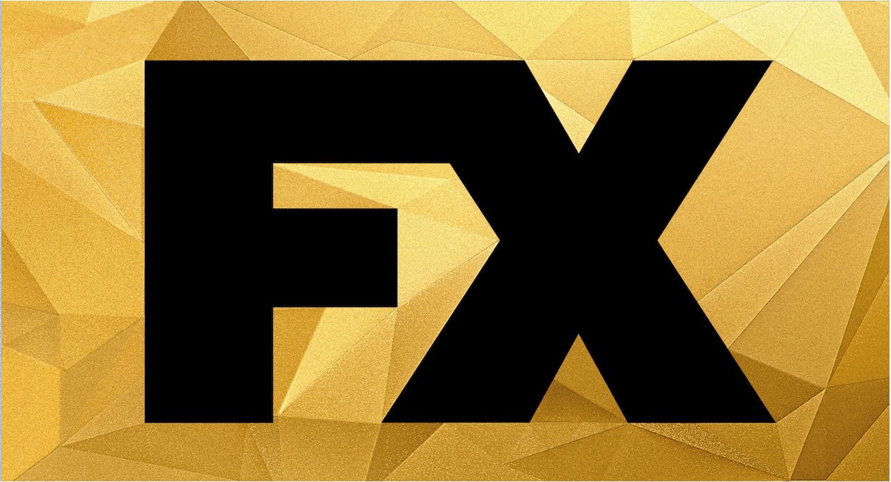 The FX Network logo against a gold geometric background.