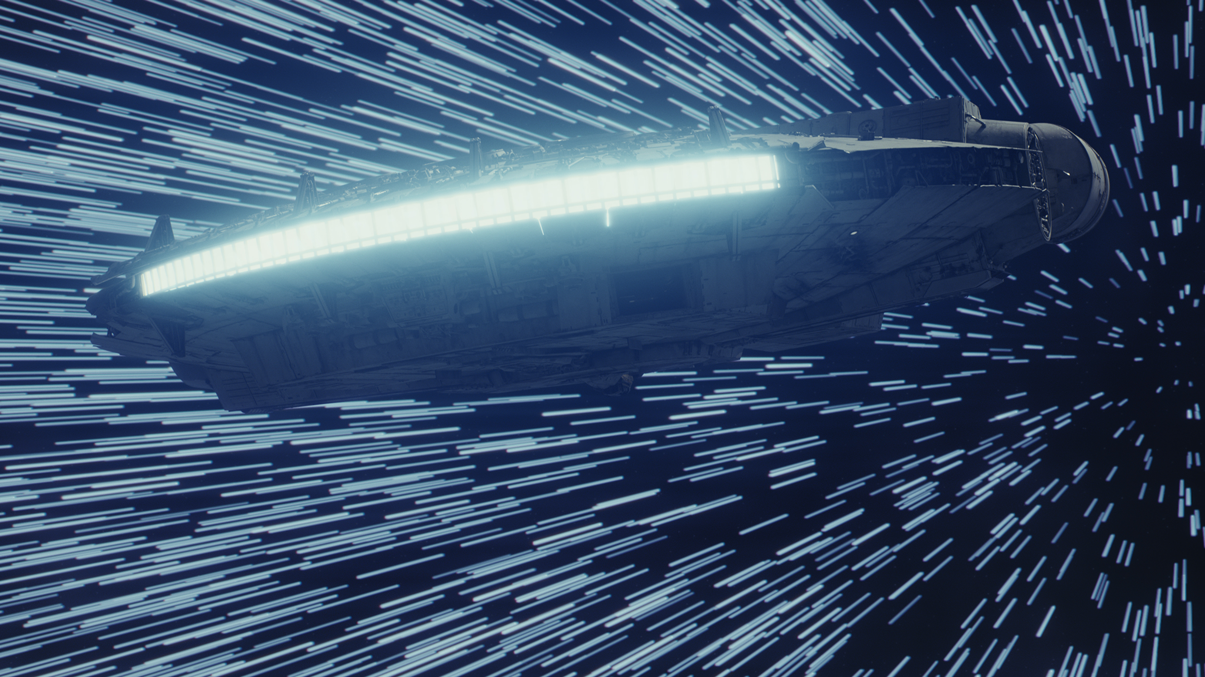 Star Wars space ship flying fast in space