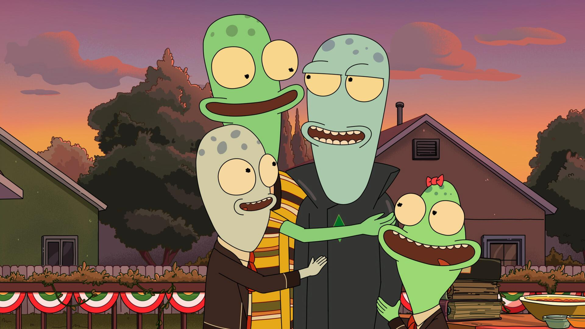 Korvo, Yumyulack, Terry e Jesse se abraçando.