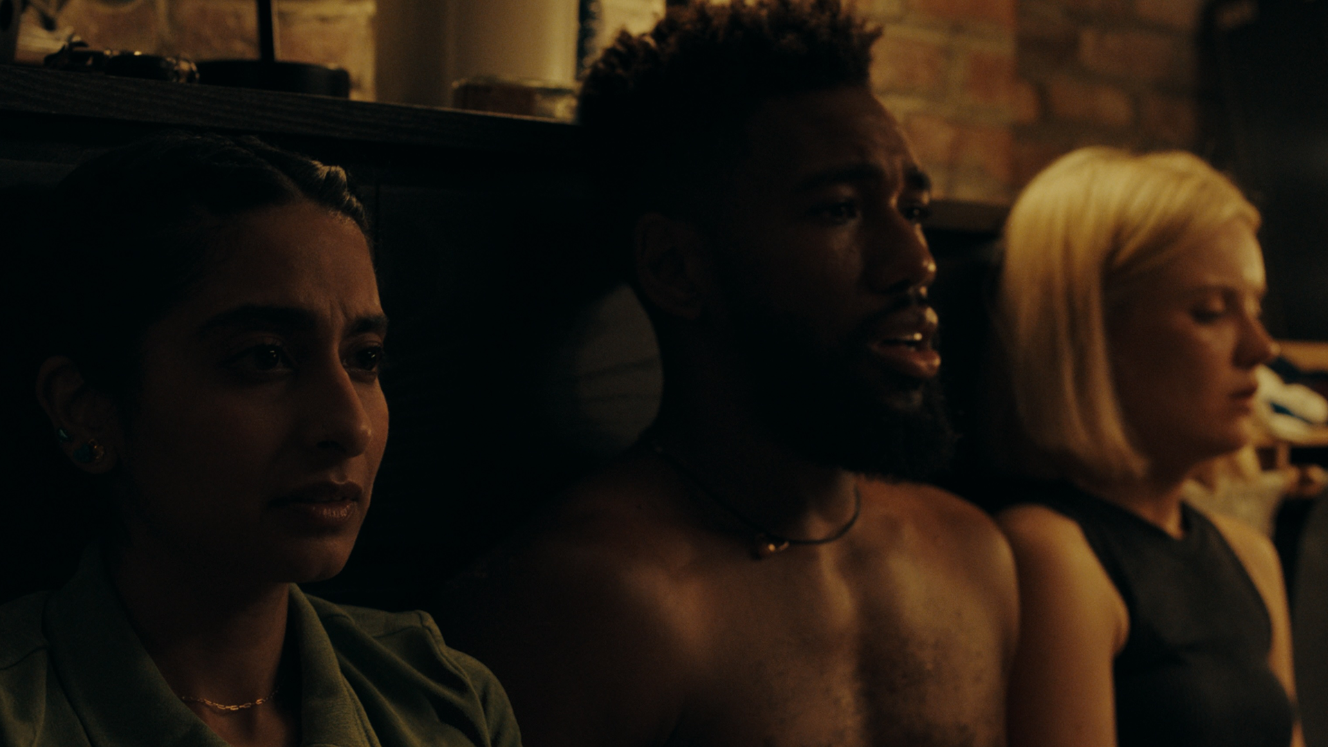 Hannah (Hadley Robinson) is in shock along with her best friend Esther (Kausar Mohammed) and boyfriend Kaelen (Brandon Mychal Smith) in Appendage.