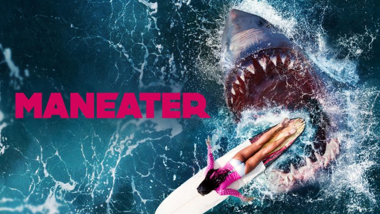 Title art for the shark movie, Maneater