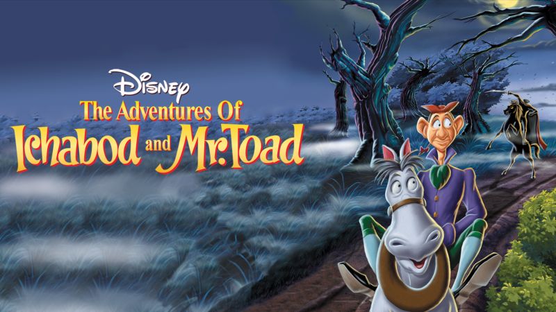 Title art for the Disney Halloween Movie The Adventures of Ichabod and Mr. Toad.