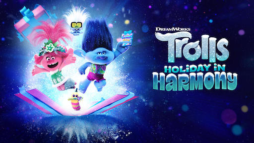 Title art for the Christmas special Trolls: Holiday in Harmony.