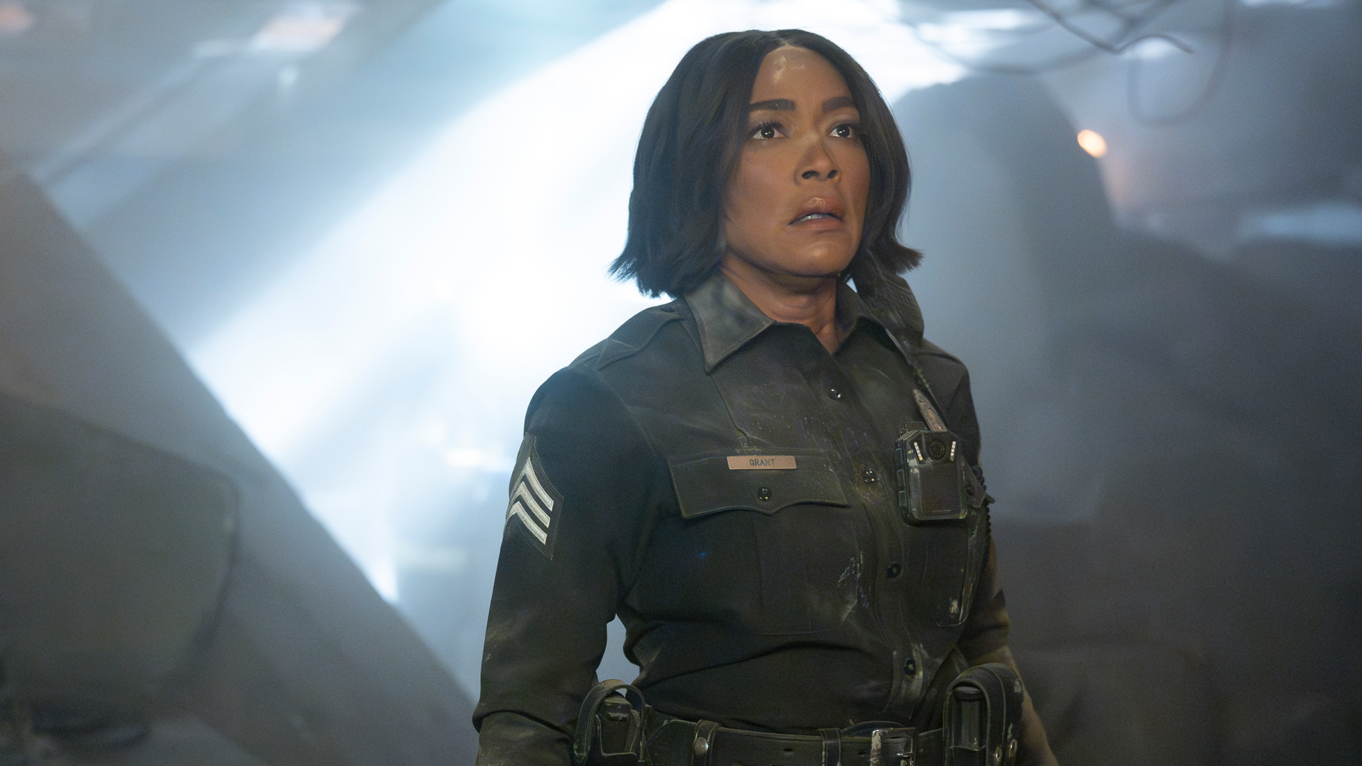 Angela Bassett as Athena Grant-Nash in a scene from the TV show 9-1-1.