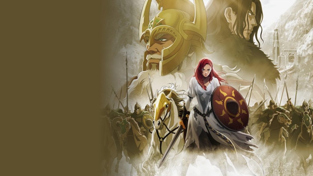 Promotional art for the animated Lord of the Rings movie, The War of the Rohirrim.