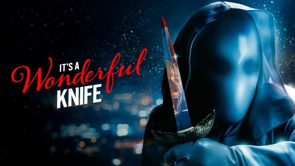 Title art for the holiday horror movie It’s a Wonderful Knife.