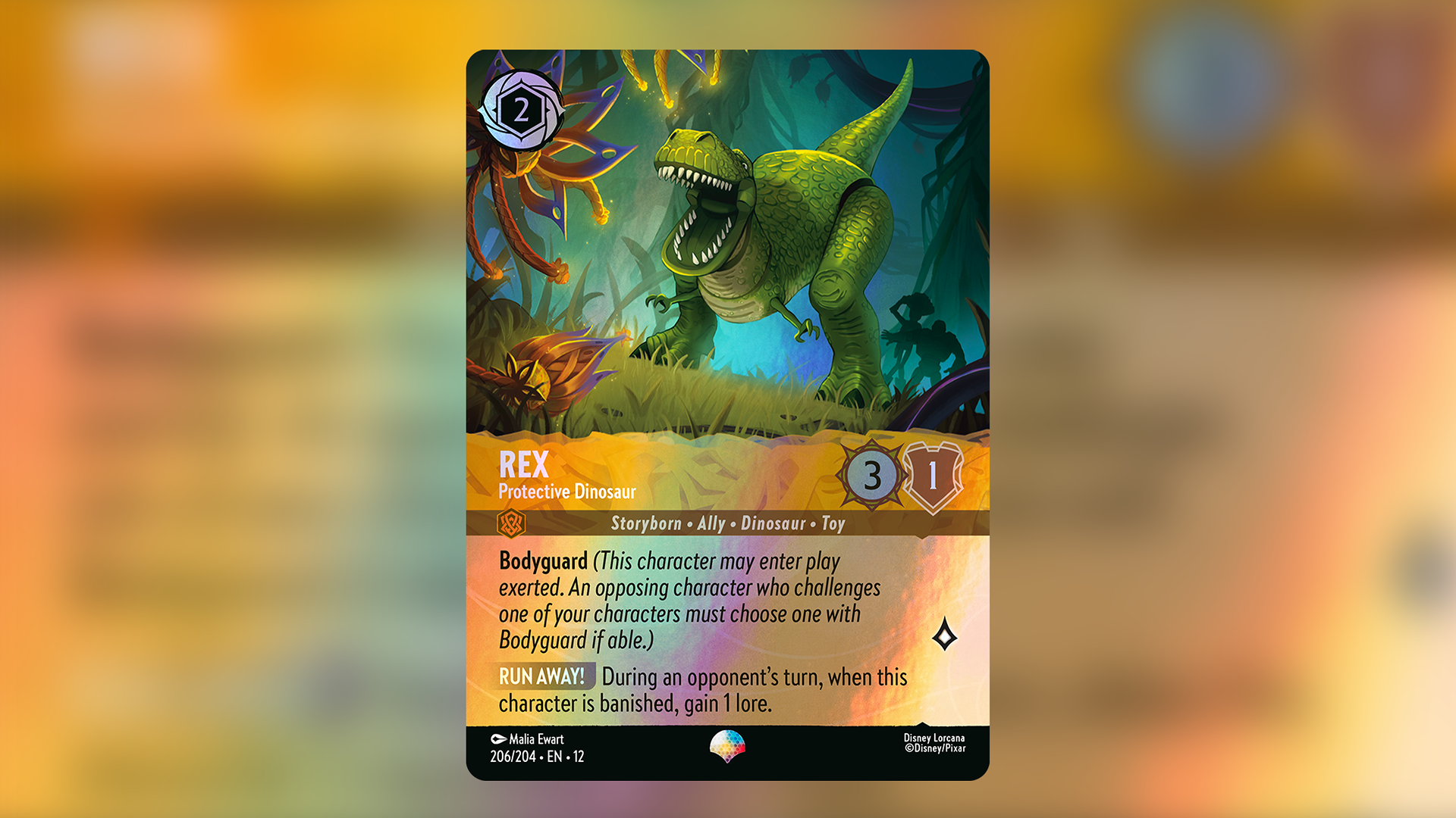 An image of the Epic Rex Disney Lorcana game card