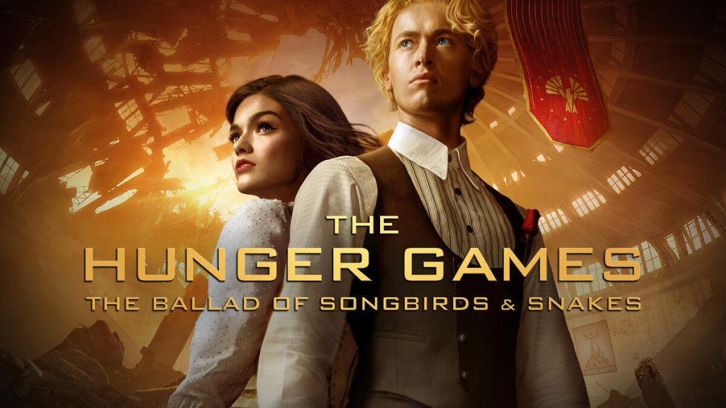 Title art for the Hunger Games movie, The Hunger Games: The Ballad of Songbirds &amp; Snakes.