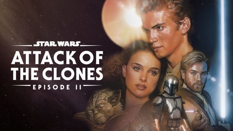 Title art for the Star Wars movie, Episode II: Attack of the Clones.