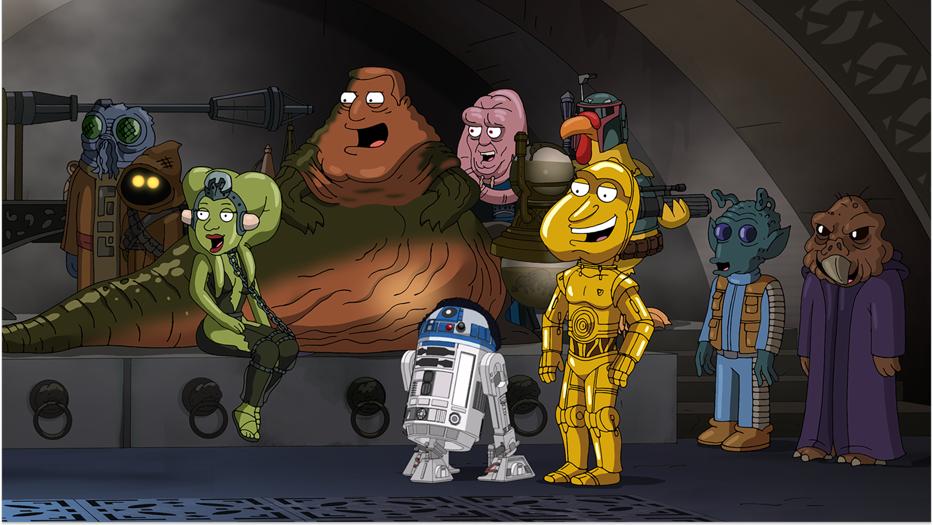 A group of Family Guy characters as Star Wars characters