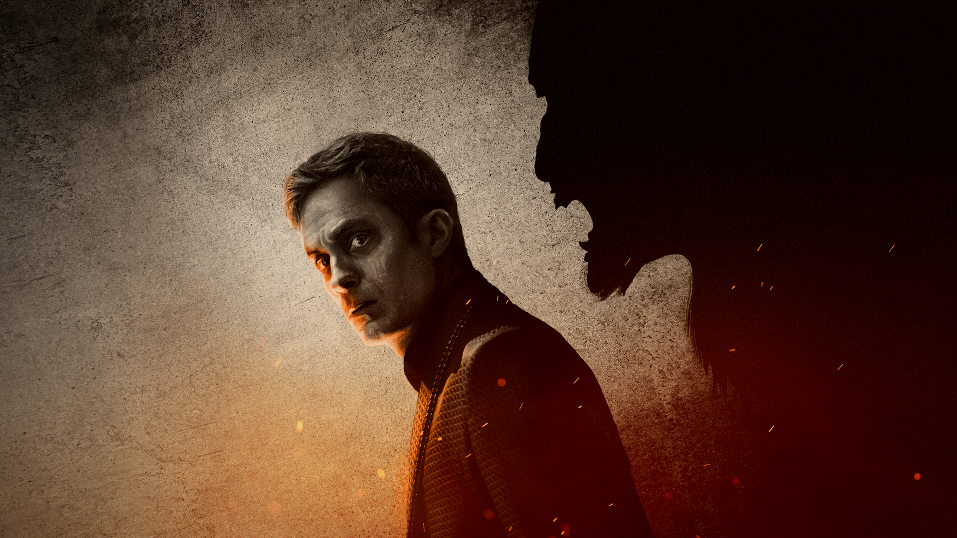 A man with the shadow of a werewolf behind him