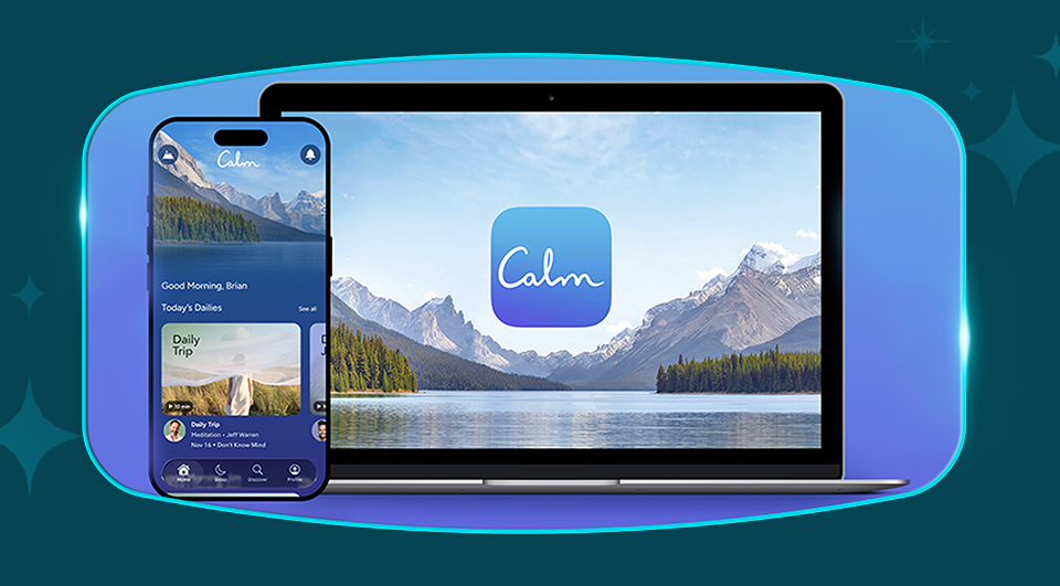 Promotional image for Calm available as a reward with Disney+ Perks.