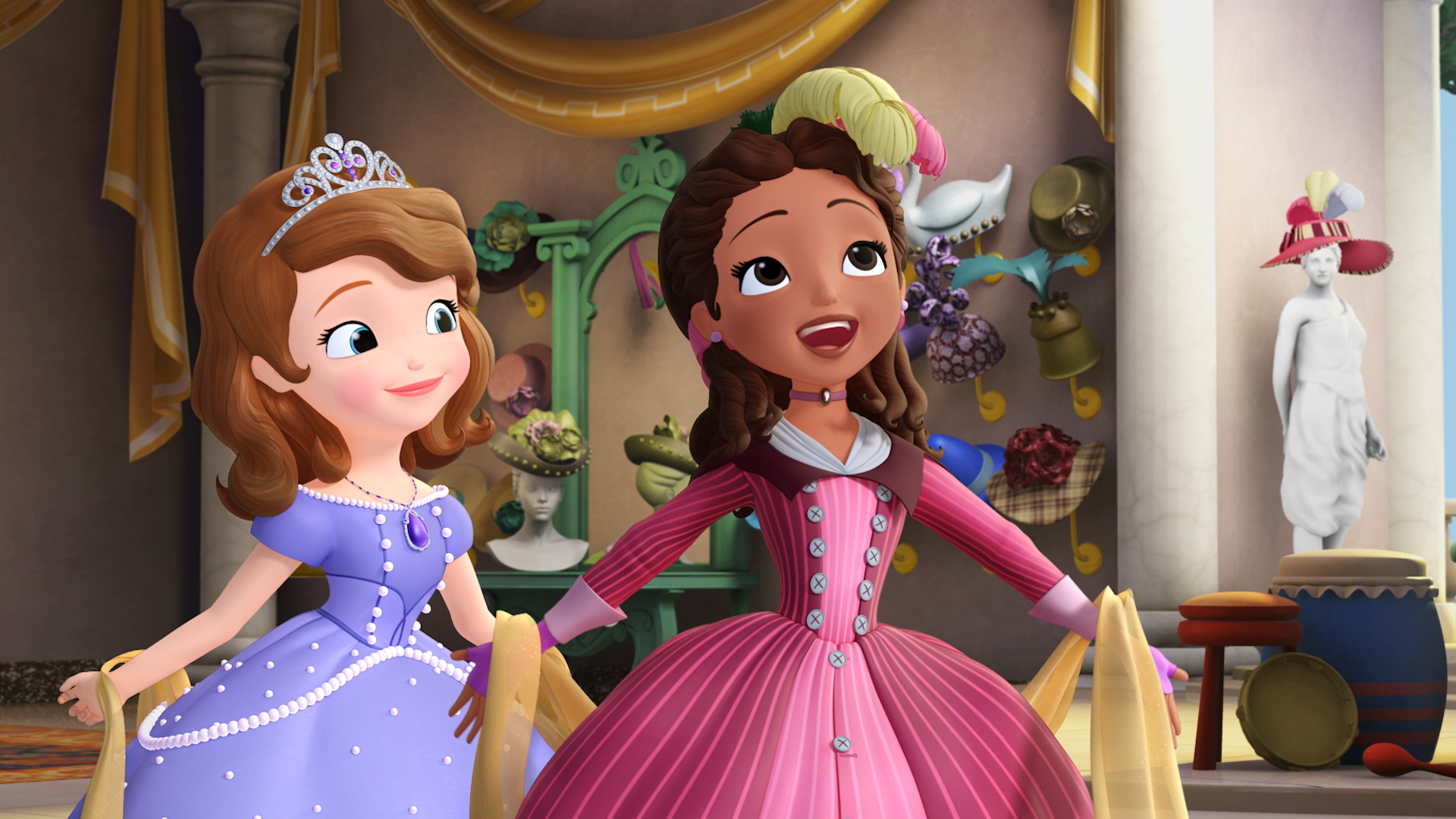 Sofia and her friend in the royal palace.