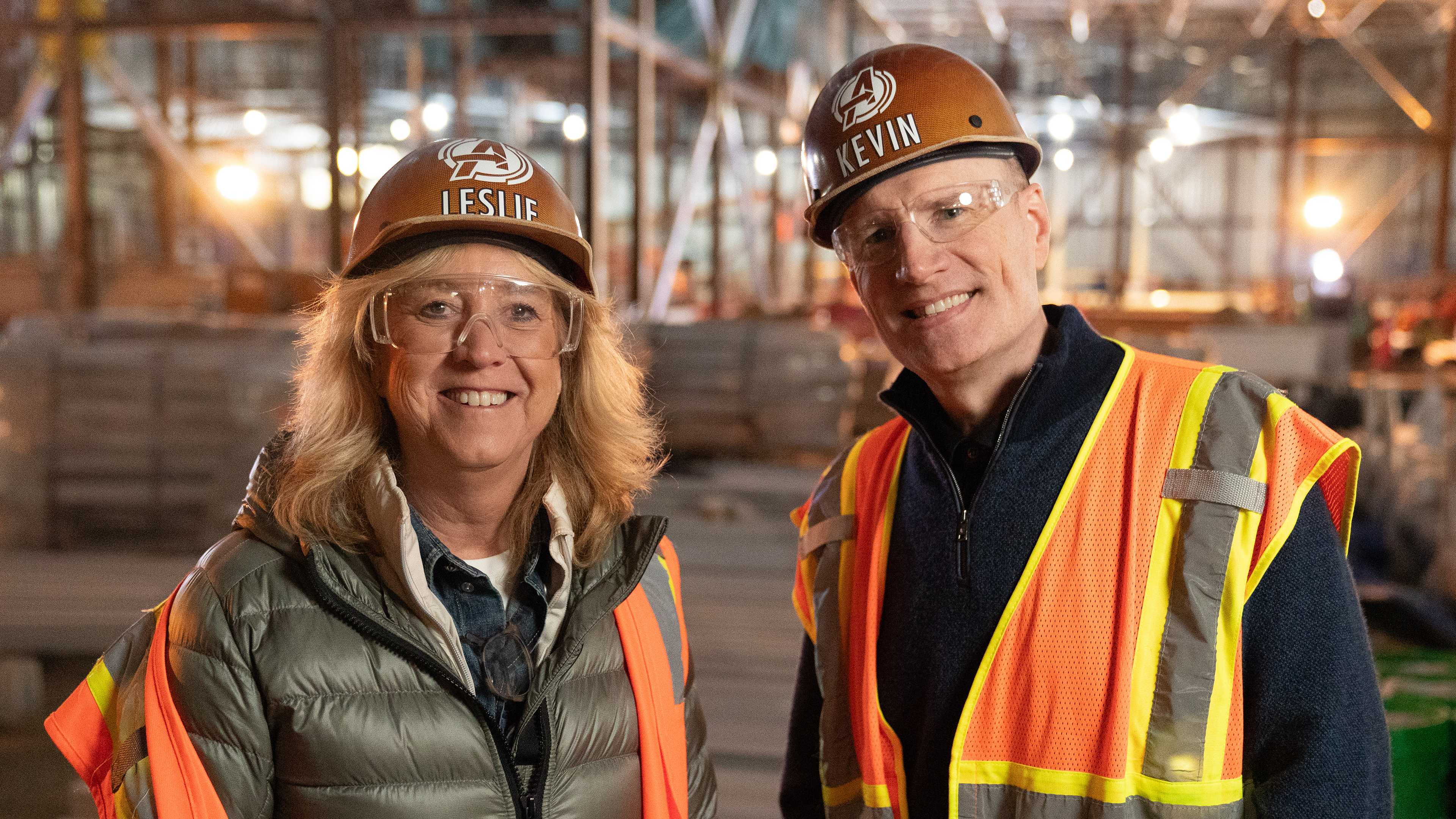 Leslie Iwerks with Marvel Studios president Kevin Feige.