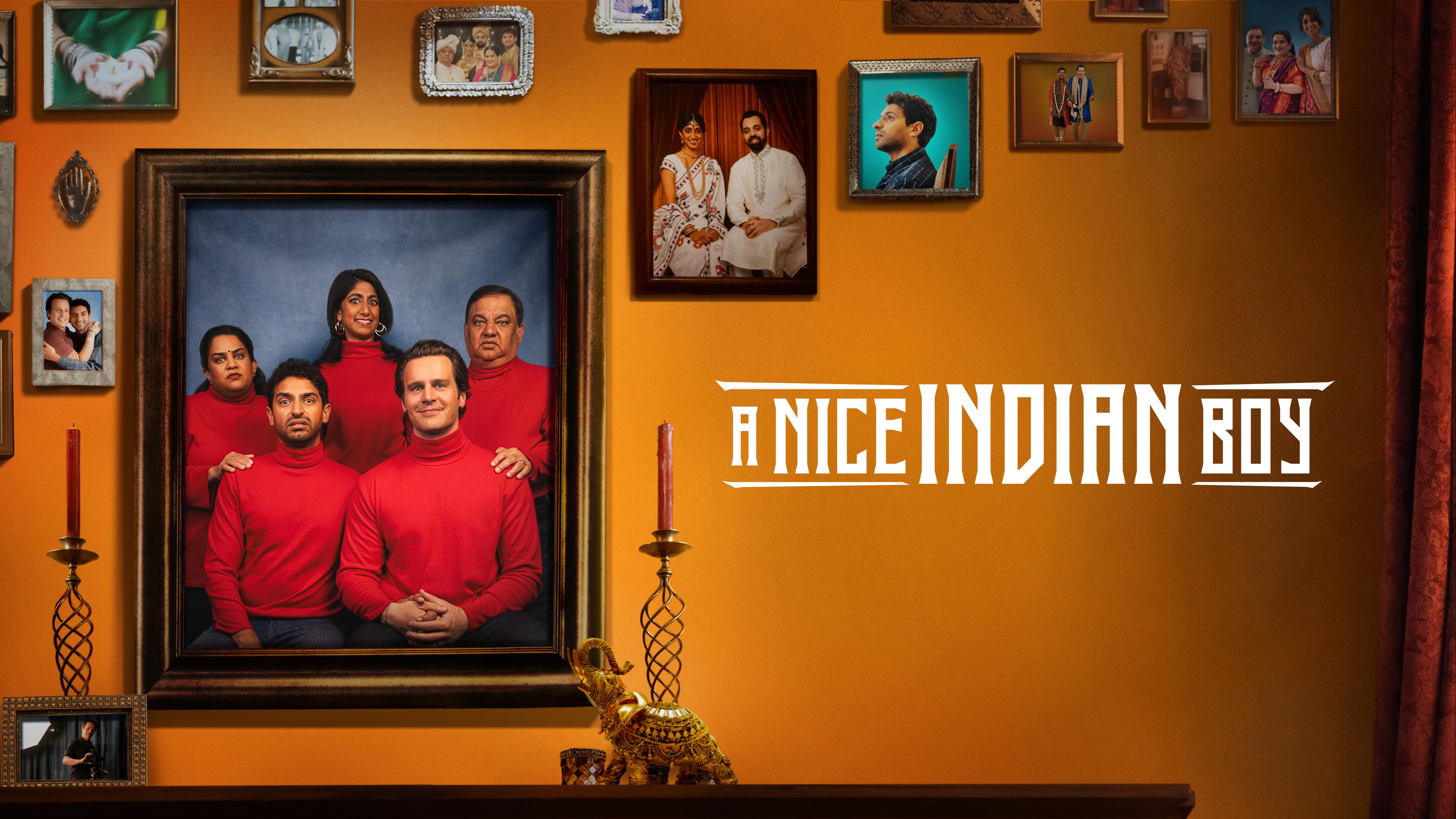 Title art for A Nice Indian Boy, a heartfelt comedy streaming on Hulu.