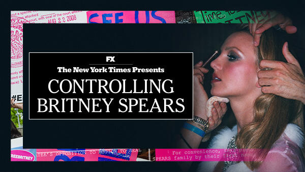 Title art for the docuseries, The New York Times Presents: Controlling Britney Spears.