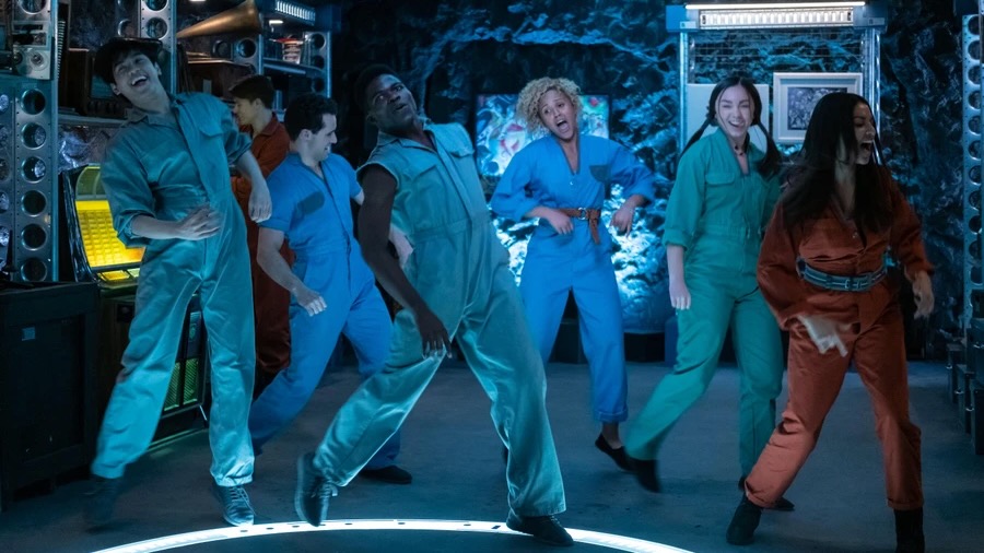 A still image from for the dystopian show, Utopia Falls