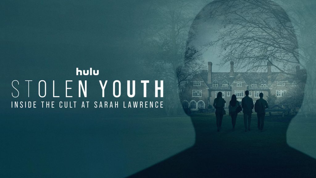 Title art for the true crime docuseries series Stolen Youth: Inside the Cult at Sarah Lawrence.