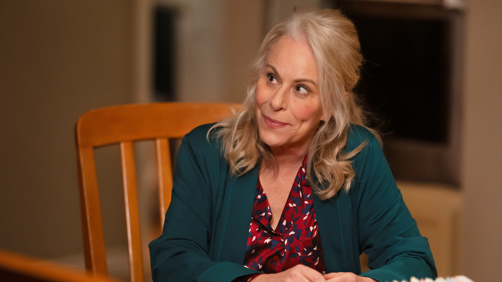 This image shows actress Jane Kaczmarek as Lois Wilkerson in the four-episode revival series Malcolm in the Middle: Life's Still Unfair. 