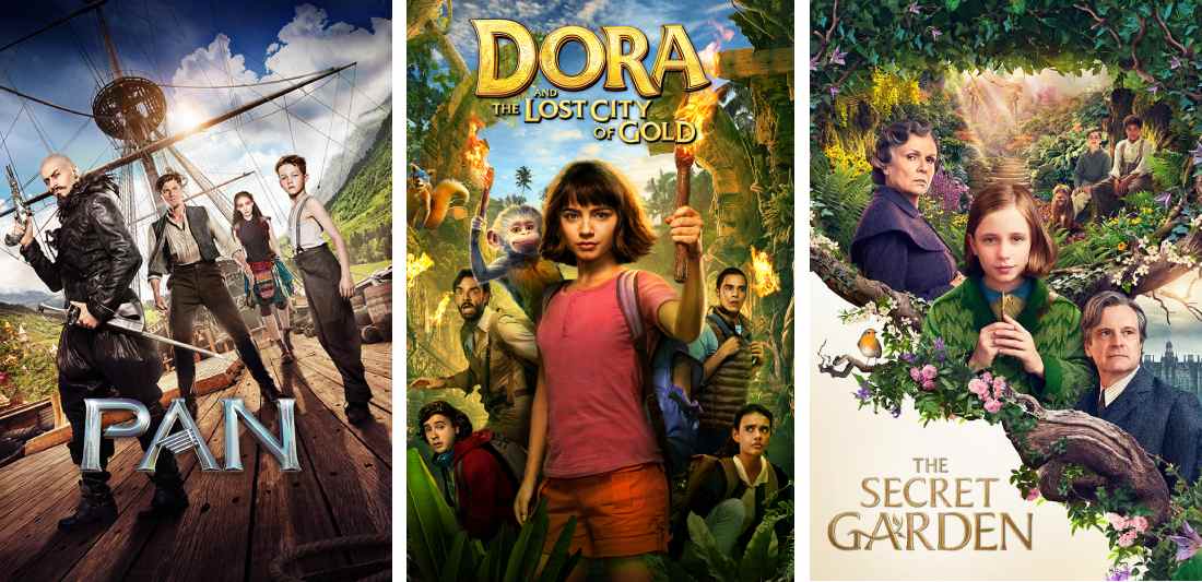 Title art for action-adventure movies for the family on Hulu