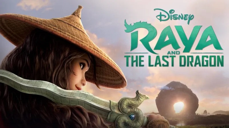 Title art for the Oscar-nominated movie Raya and the Last Dragon.