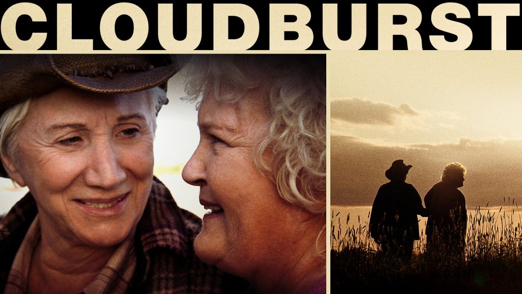 Title art for the lesbian film, Cloudburst.