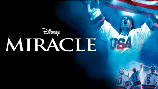 Title art for the Disney hockey movie Miracle.