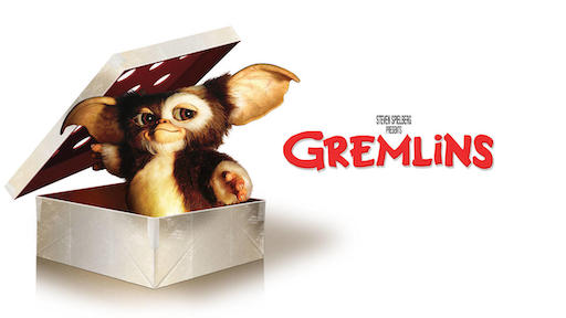 Title art for the holiday horror movie Gremlins. 