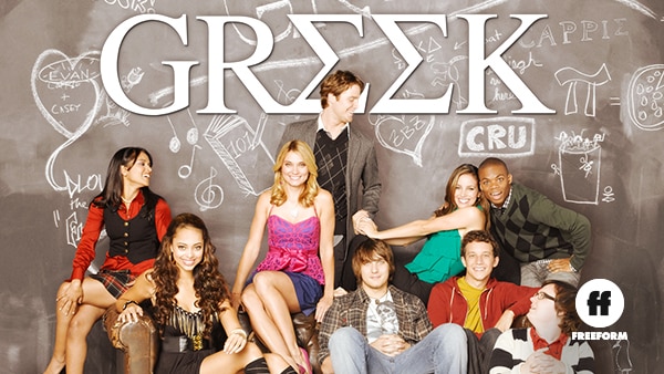 Title art for Freeform show Greek