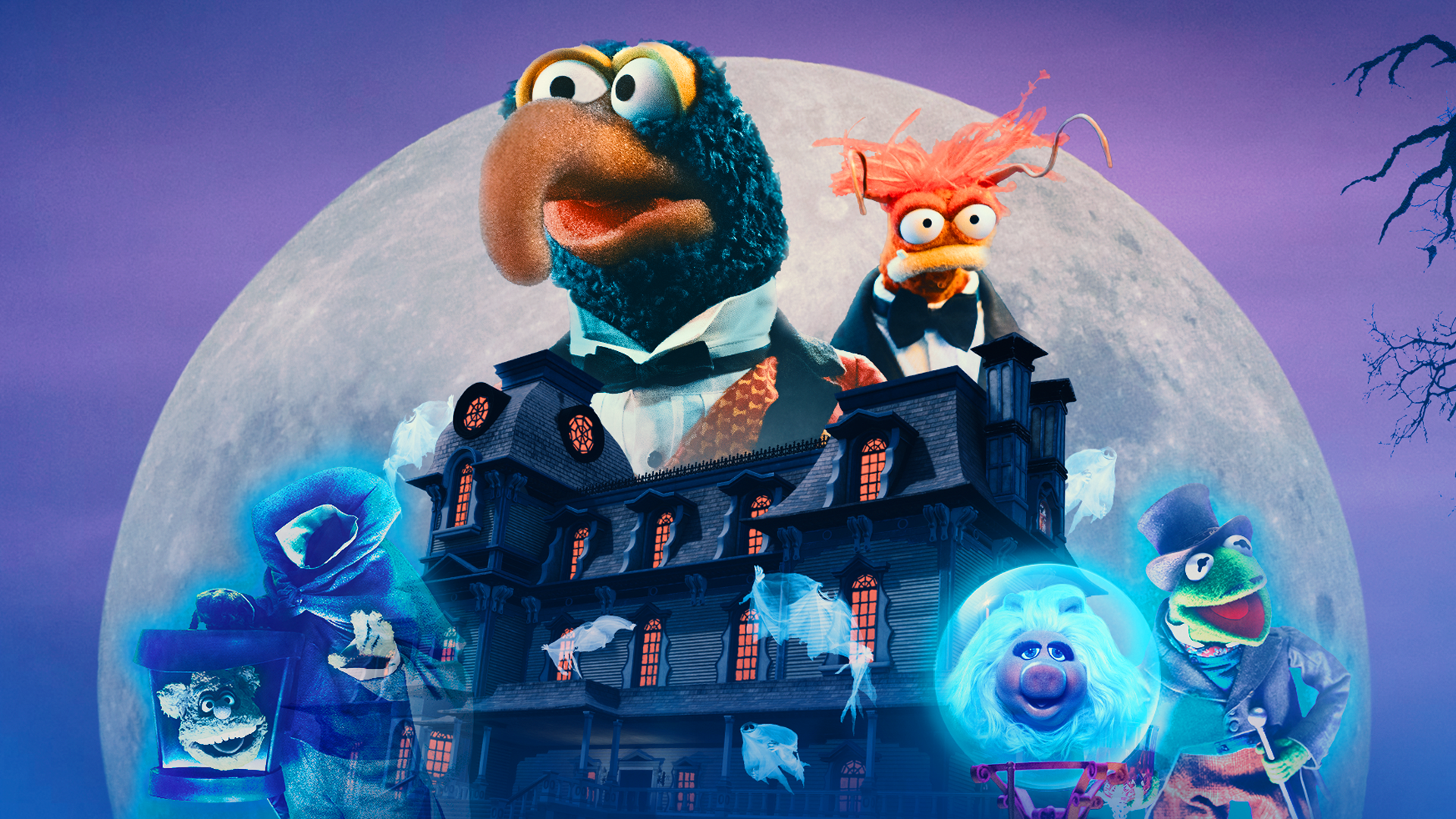 Key promo artwork for Muppets Haunted Mansion, Disney