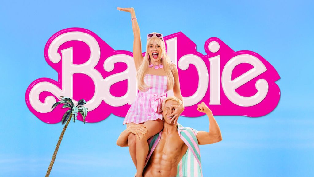 Title art for the movie Barbie, streaming on Max.