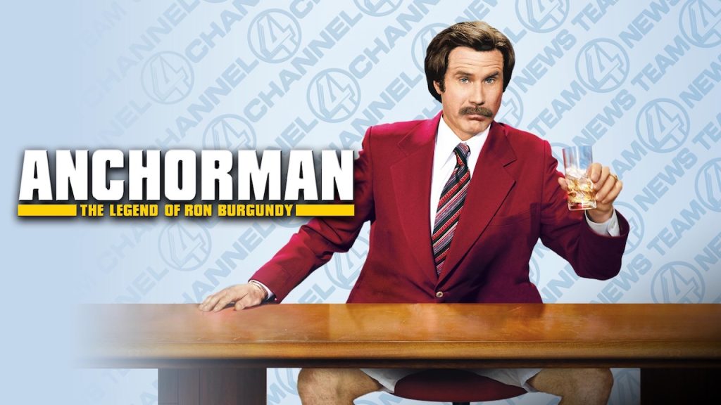 Title art from Anchorman, one of the best Will Ferrell movies.