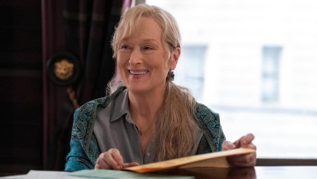 A promotional image of Meryl Streep as Loretta Durkin in Only Murders in the Building.