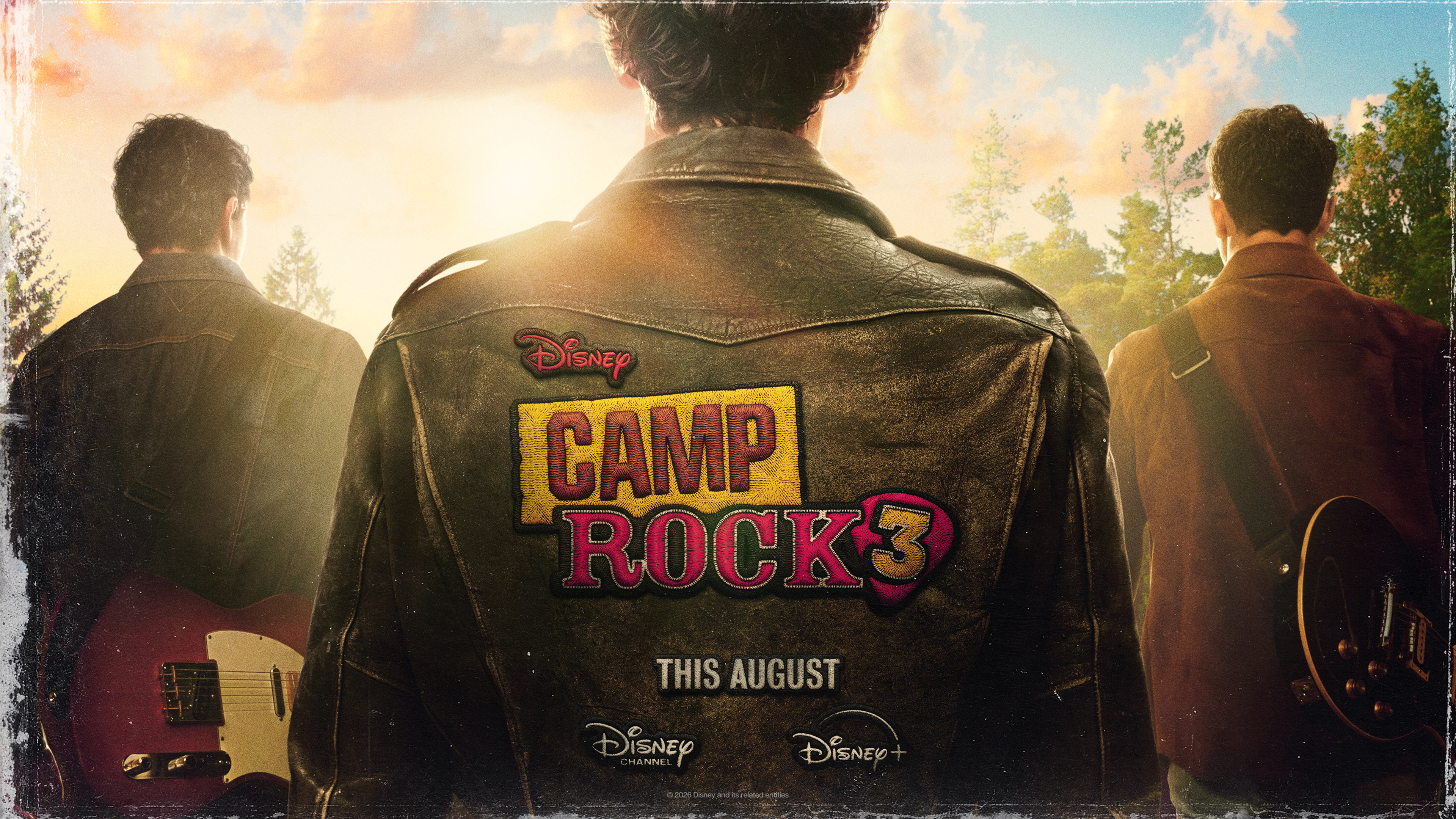 Official key art for Camp Rock 3 | This August | Disney Channel & Disney+