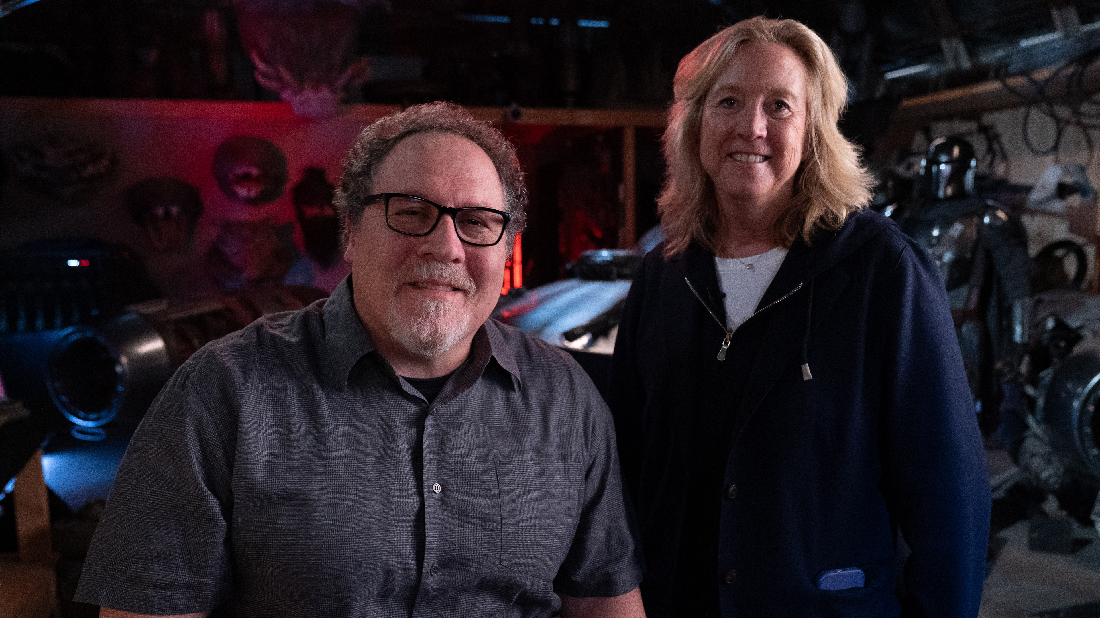 Leslie Iwerks with director of The Mandalorian and Grogu, Jon Favreau