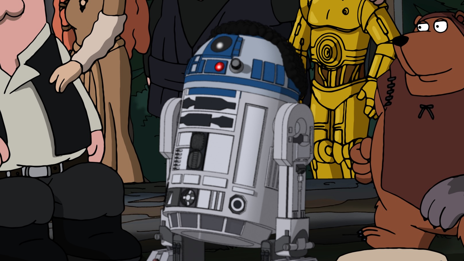 Cleveland Brown as R2-D2 in Family Guy Star Wars episode “It’s a Trap!.”