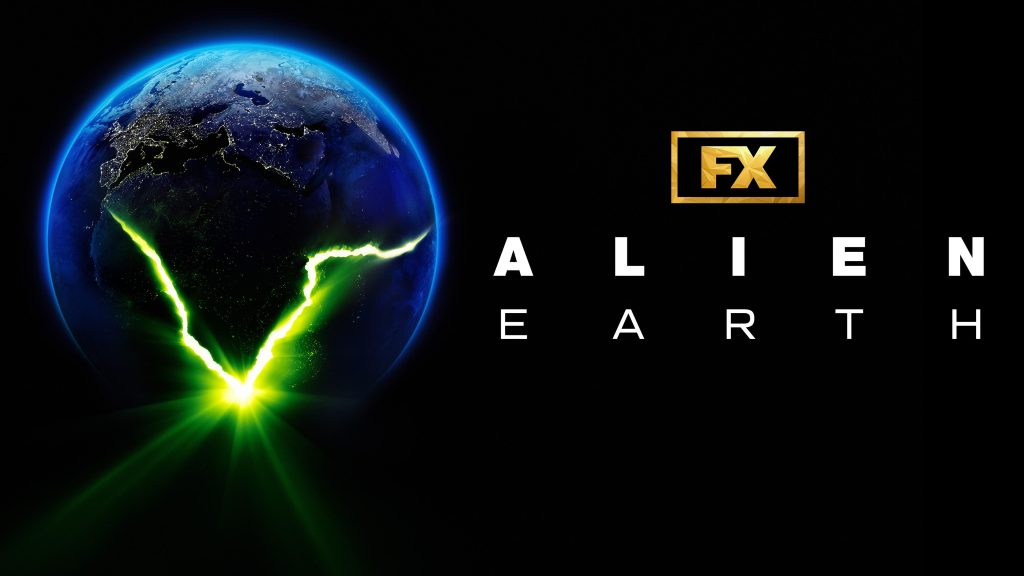 Title art from the Hulu TV series, Alien: Earth, part of the Alien movie franchise.