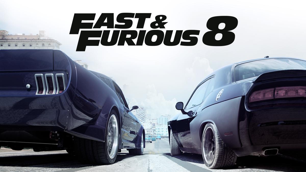 Title art for the Dwayne Johnson movie Fast & Furious 8: The Fate of the Furious.